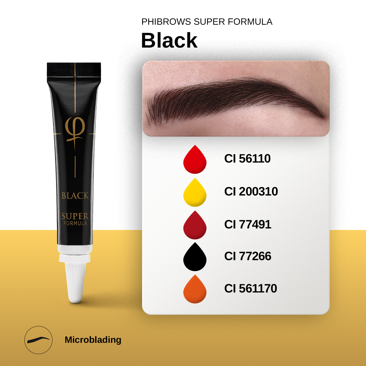 PhiBrows Black SUPER Pigment 5ml E
