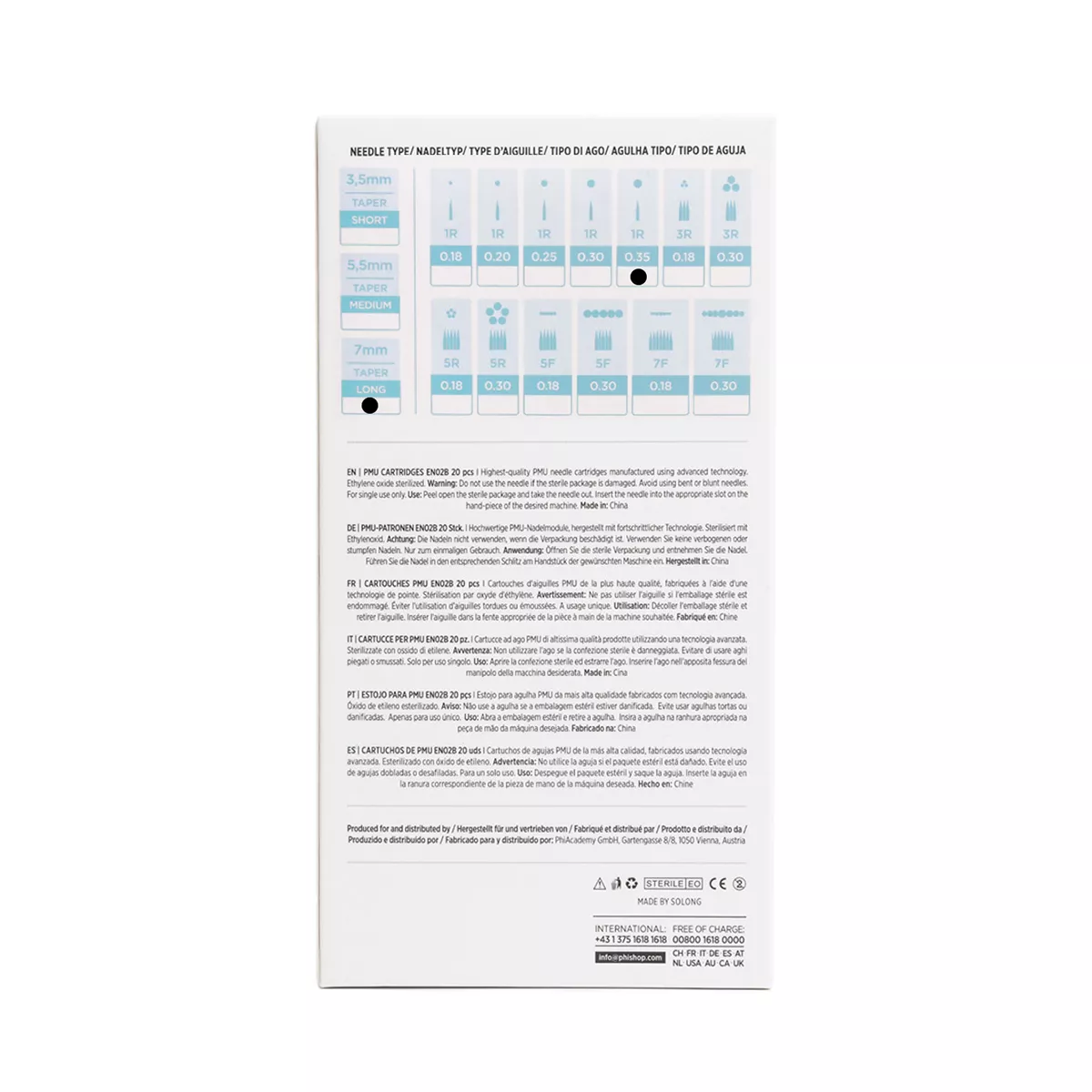 Tattoo & PMU Universal Cartridge pmu cartridges 0.35 1r, 7mm taper (en02b) 20pcs 5.jpg
