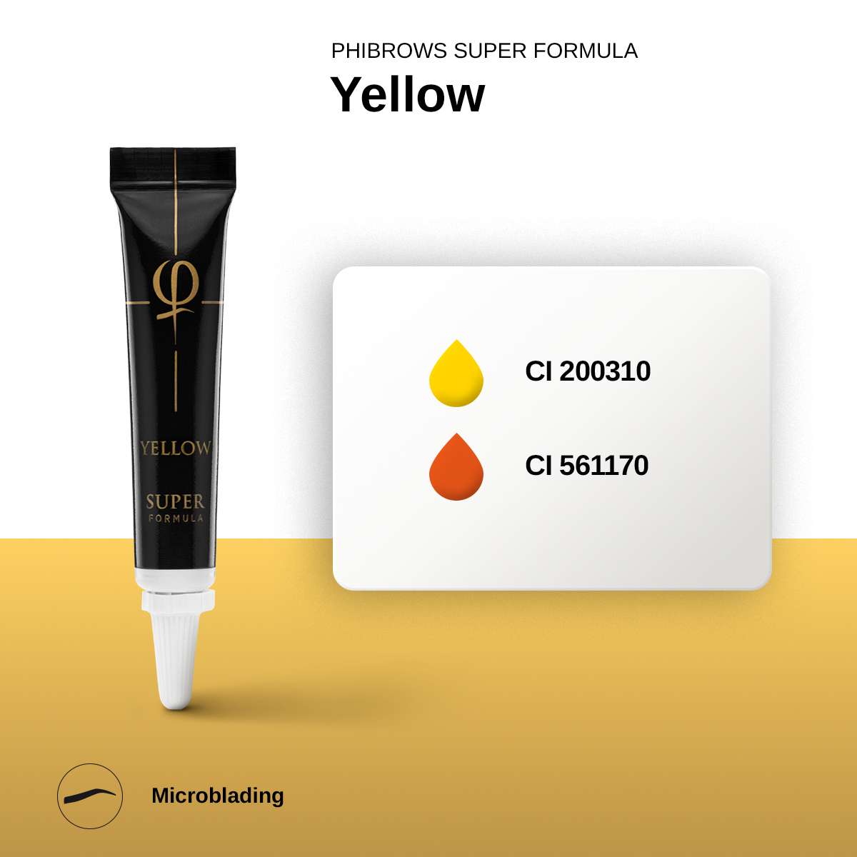 PhiBrows Yellow SUPER Pigment 5ml E