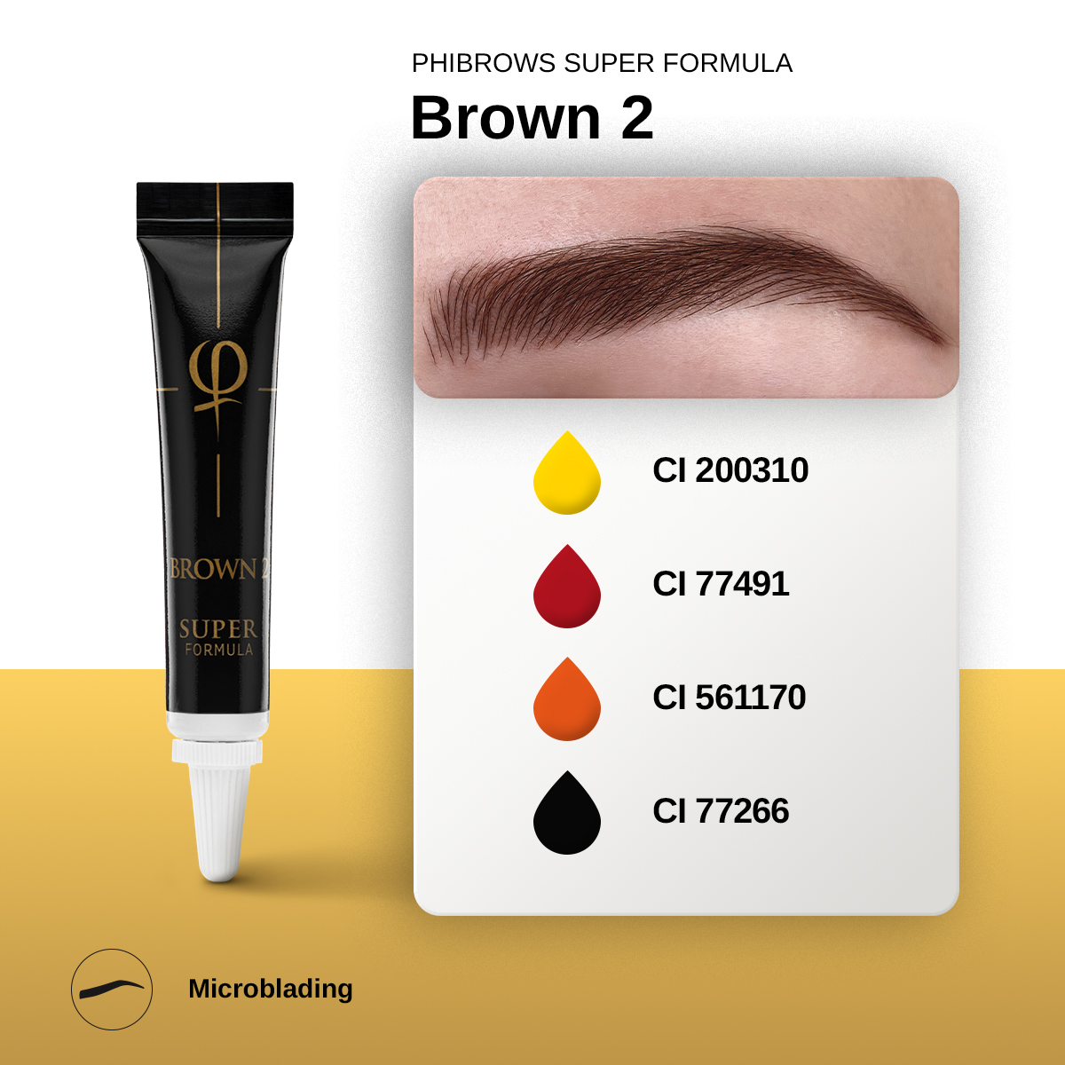 Phibrows Brown 2 SUPER Pigment 5ml - 2pcs